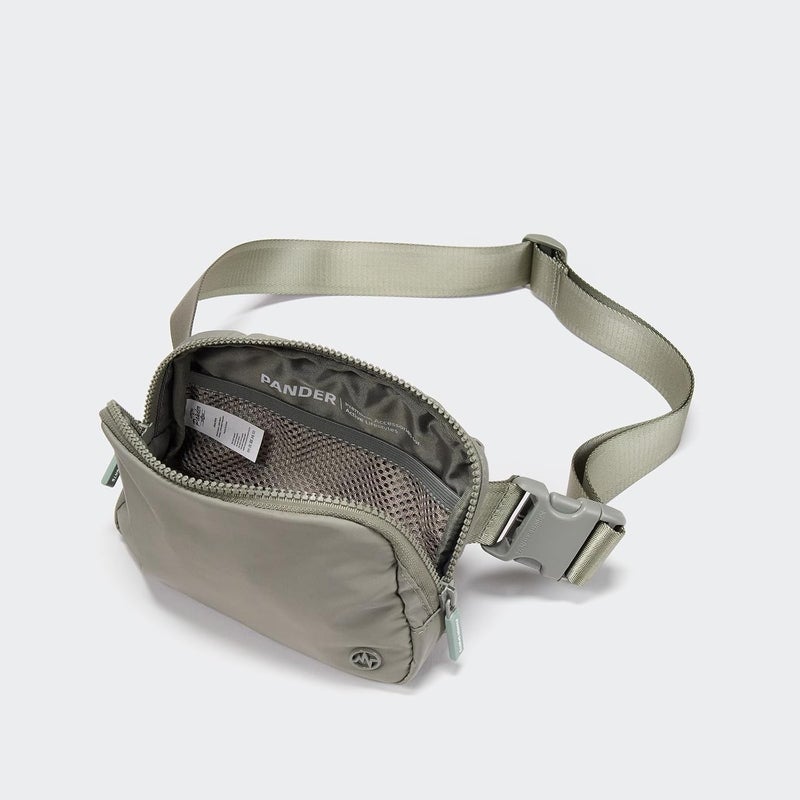 Pander Two Way Zipper Fanny Pack Nylon Everywhere Belt Bag for Women, Water Repellent Waist Packs, Crossbody Bags with Adjustable Strap (Grey Sage). - Image 4